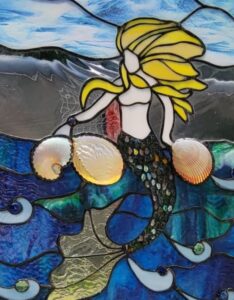 Mermaid in stained glass